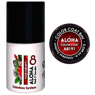 Aloha Ημιμόνιμο A8191 Red With Red  Glitter & Payettes-Κόκκινο Με Κόκκινο Glitter & Παγιέτες 8ml