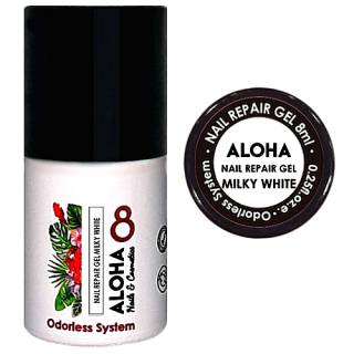 Aloha Nail Repair Gel Rubber Base Θεραπεία Milky White 8ml