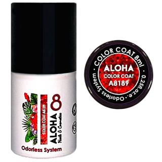 Aloha Ημιμόνιμο A8189 Flame Red Glitter Transparent 8ml