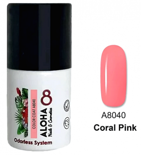 Aloha Ημιμόνιμο Βερνίκι Νυχιών Color Coat A8040 Coral Pink 8ml